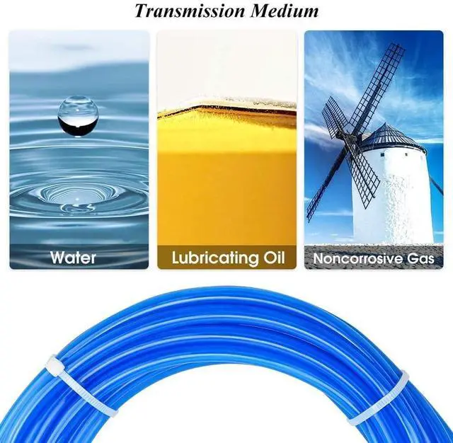 Alt view image 5 of 7 - Blue 1/2 Inch od 32 Meter 100ft PU Air Tubing Kit Pipe Hose Air Line Tubing Or Fluid Transfer Pneumatic tubing