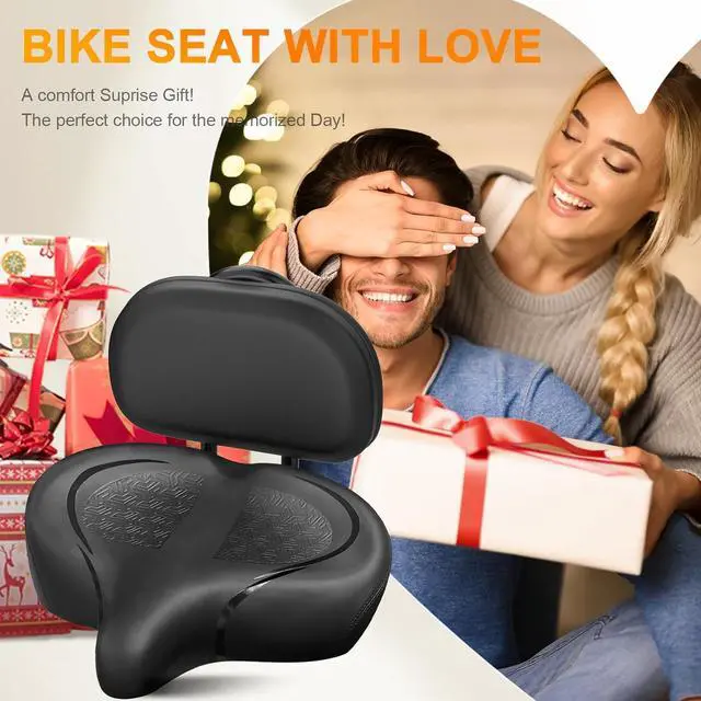 Alt view image 5 of 7 - Bicycle Seat, Bike Seat for Women Men Extra Comfort Wide, Oversized Comfortable Seats Saddle for Peloton Bikes, Fit for Exercise Bikes, Electric Bikes, Mountain Bikes, Cruiser Bikes