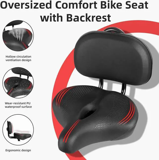 Alt view image 2 of 7 - Bike Seat for Peloton Bike & Bike+, Comfort Seat Cushion Compatible with Peloton, Road or Exercise Bikes, Bicycle Wide Saddle Replacement for Men & Women, Accessories for Peloton