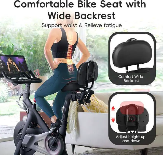 Alt view image 3 of 7 - Bike Seat for Peloton Bike & Bike+, Comfort Seat Cushion Compatible with Peloton, Road or Exercise Bikes, Bicycle Wide Saddle Replacement for Men & Women, Accessories for Peloton