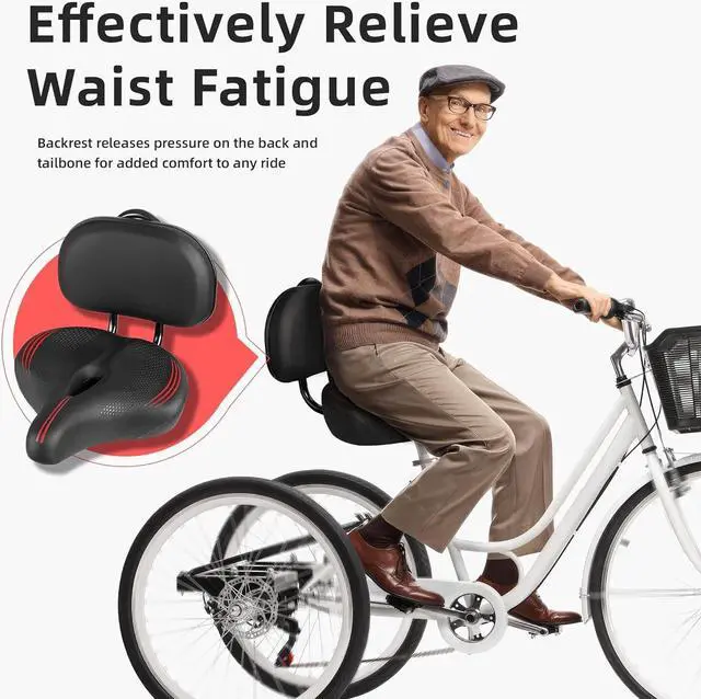 Alt view image 5 of 7 - Bike Seat for Peloton Bike & Bike+, Comfort Seat Cushion Compatible with Peloton, Road or Exercise Bikes, Bicycle Wide Saddle Replacement for Men & Women, Accessories for Peloton