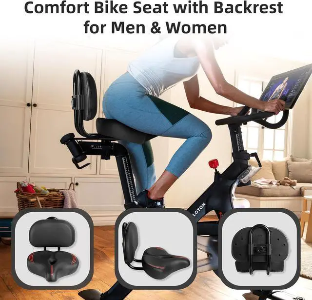 Alt view image 6 of 7 - Bike Seat for Peloton Bike & Bike+, Comfort Seat Cushion Compatible with Peloton, Road or Exercise Bikes, Bicycle Wide Saddle Replacement for Men & Women, Accessories for Peloton