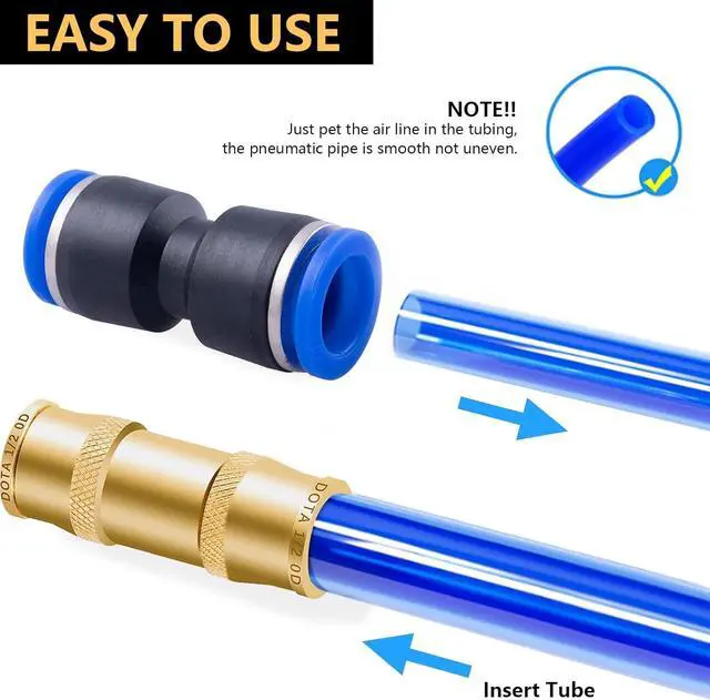 Alt view image 4 of 6 - 48PCS DOT Air Line Fittings Assortment, 1/4" 3/8" 1/2" Push to Connect Fittings NPT Male Thread & DOT Brass Air Brake Line Fittings Kit for Trucks Trailers