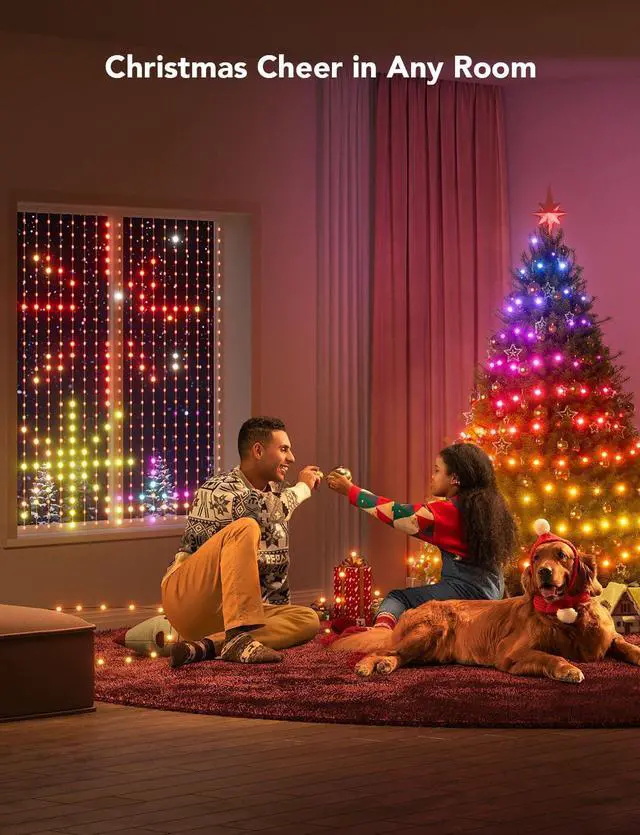 Alt view image 4 of 7 - Curtain Lights, Smart LED Curtain Lights, Color Changing Wall Lights, Dynamic DIY Curtain String Lights for Bedroom Living Room Halloween Decor, Outdoor IP65 Waterproof4.9x6.6ft, 520 RGBIC LED