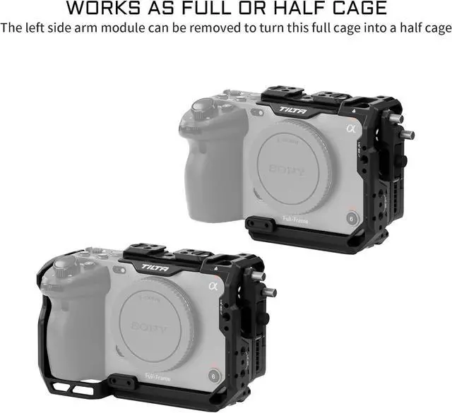 Alt view image 5 of 7 - Camera Cage Basic Kit for FX3/FX30 V2 | Includes Cage, Top Handle, Baseplate & More | Top Plate NATO Rail, Cold Shoe, 1/4"-20 and 3/8"-16 | Thumb Screw Design | Black