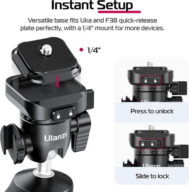 Alt view image 6 of 7 - Tabletop Tripod for Camera Mini Vlogging Tripod TT38, Uka F38 ClickOpen Flexible Travel Tripod for //Nikon/Fujifilm SLR DSLR Pocket Stand Shooting Selfie Video Vlog