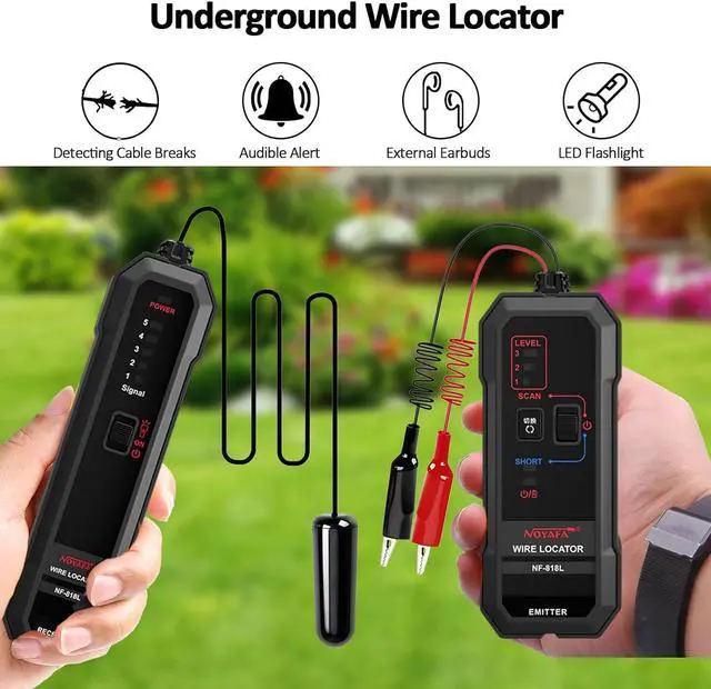 Alt view image 2 of 7 - New Underground Wire Locator, RockyMars Cable Tester with Rechargeable 1100mAh Battery for Invisible Fence for Dogs, Circuit Breaker Finder, Electric Fence Wire Tr, Wire Break Locator, etc.