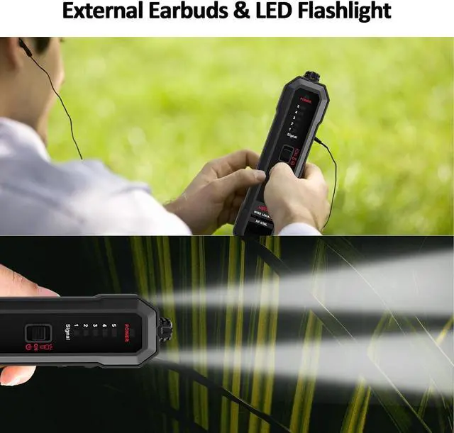 Alt view image 5 of 7 - New Underground Wire Locator, RockyMars Cable Tester with Rechargeable 1100mAh Battery for Invisible Fence for Dogs, Circuit Breaker Finder, Electric Fence Wire Tr, Wire Break Locator, etc.