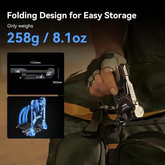 Alt view image 7 of 7 - V-Mount Battery Plate, V Lock Battery Plate with Dual Quick Release Plate for Arca-Swiss, L-Shape Compact & Foldable V Mount Battery Plate for V Mount Battery, DSLR Camera, Tripod - 4064B