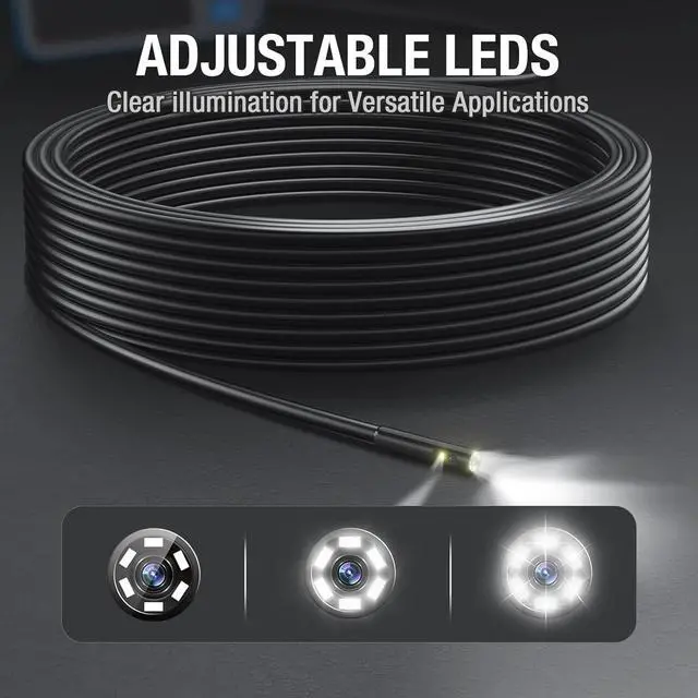 Alt view image 4 of 7 - 50ft Sewer Camera, Teslong 1080P Drain Plumbing Snake Inspection Camera with Light, 50 ft Flexible Borescope Endoscope Duct Fiber Optic Scope Cam