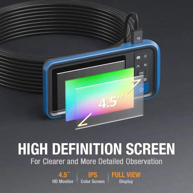 Alt view image 5 of 7 - 50ft Sewer Camera, Teslong 1080P Drain Plumbing Snake Inspection Camera with Light, 50 ft Flexible Borescope Endoscope Duct Fiber Optic Scope Cam