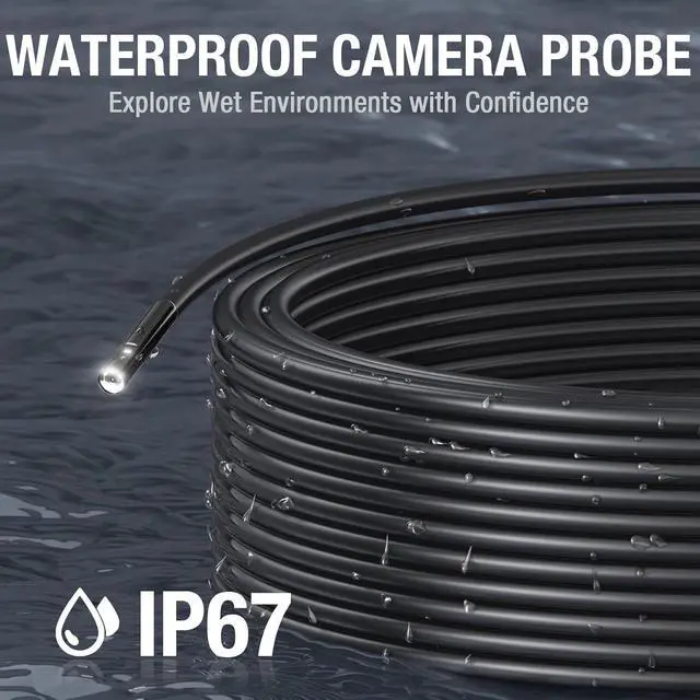 Alt view image 6 of 7 - 50ft Sewer Camera, Teslong 1080P Drain Plumbing Snake Inspection Camera with Light, 50 ft Flexible Borescope Endoscope Duct Fiber Optic Scope Cam
