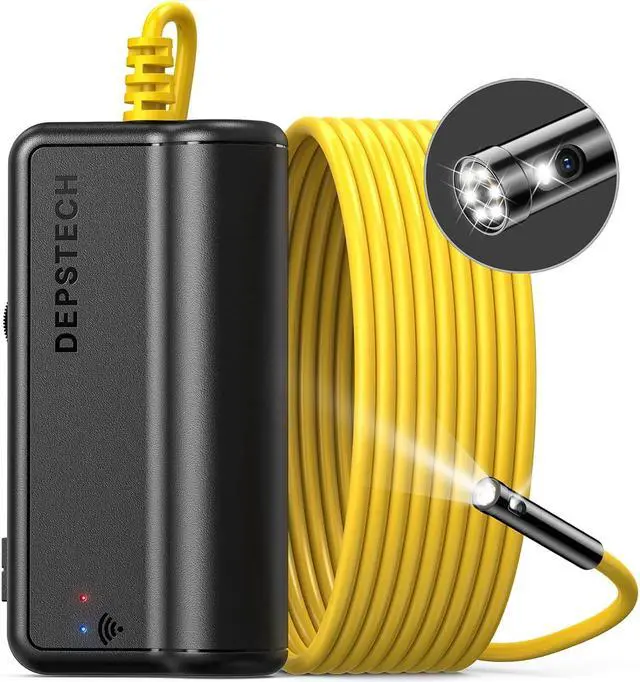 Main image of Dual Lens Wireless Endoscope, 1080P Scope Snake Camera with 7 LED Lights,0.31In Lens Video HD Inspection Camera,IP67 Waterproof Borescope,16.5FT Cable for Android & iOS Phone or Tablet-Yellow
