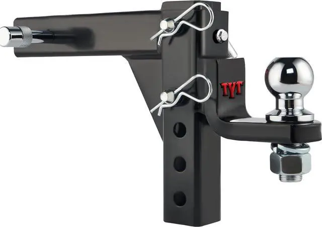 Main image of Adjustable Trailer Hitch Ball Mount, 2" Towing Ball 7500 LBS, 9-1/2" Drop and 8-1/4" Rise, Fits 2-in Receiver with 2 Pin&Clips and 5/8" Premium Pin Lock for Heavy Duty Truck