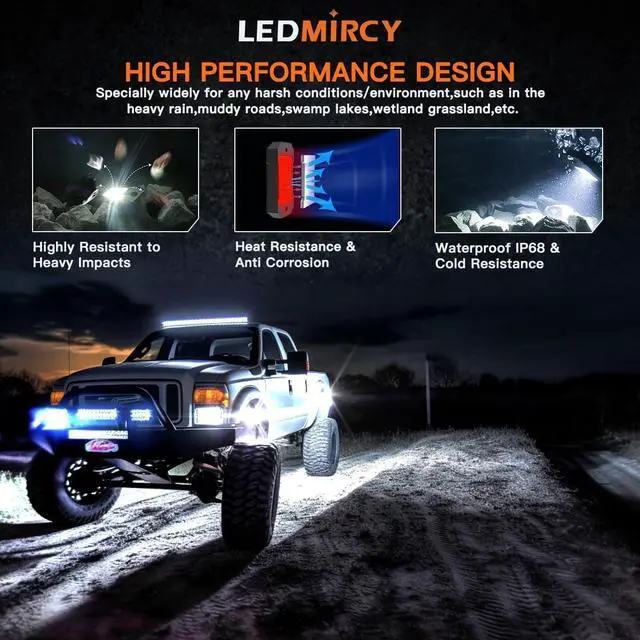 Alt view image 2 of 7 - R4 Pure White LED Rock Lights Kit with Roker Switch Wire Harness 12PCS Rock Lights White for Offroad Trucks ATV UTV SUV Underglow Lights Trail Rig Lights Under Body High Power Waterproof