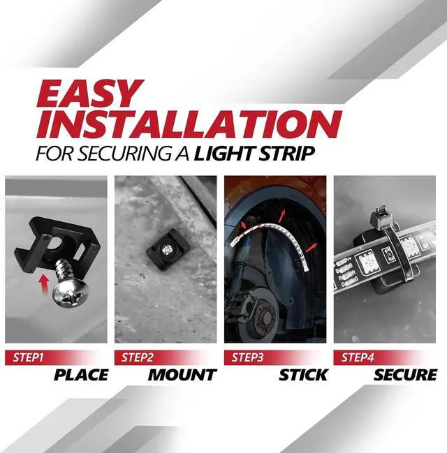 Alt view image 6 of 7 - Aura PRO Bluetooth Wheel Well LED Kit | 4pc Complete 24" Smart-Color Strips w/SoundSync & Door Assist - App Enabled- iOS & Android