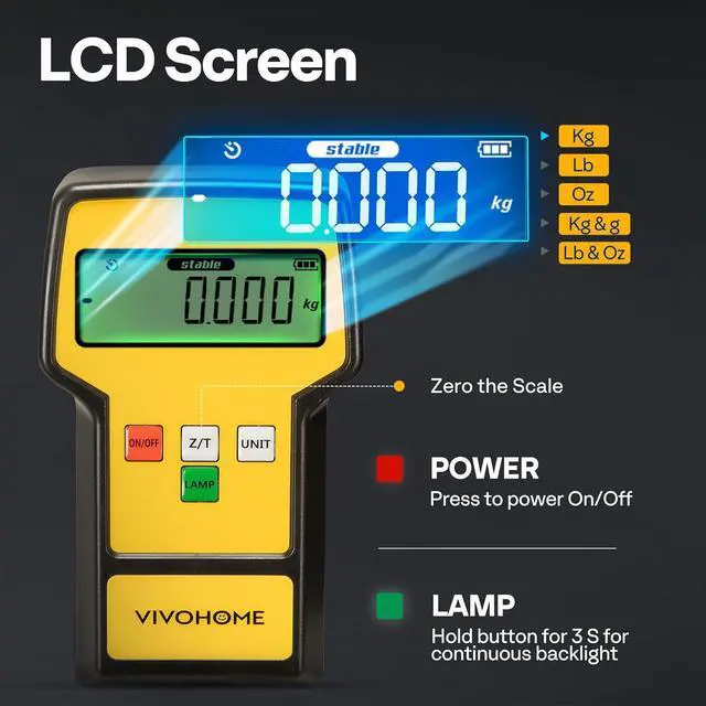 Alt view image 3 of 7 - 110 LB High Precision Electronic Digital Refrigerant Charging Weight Freon Scale with Case, 5 Measurement Unit Options for HVAC A/C