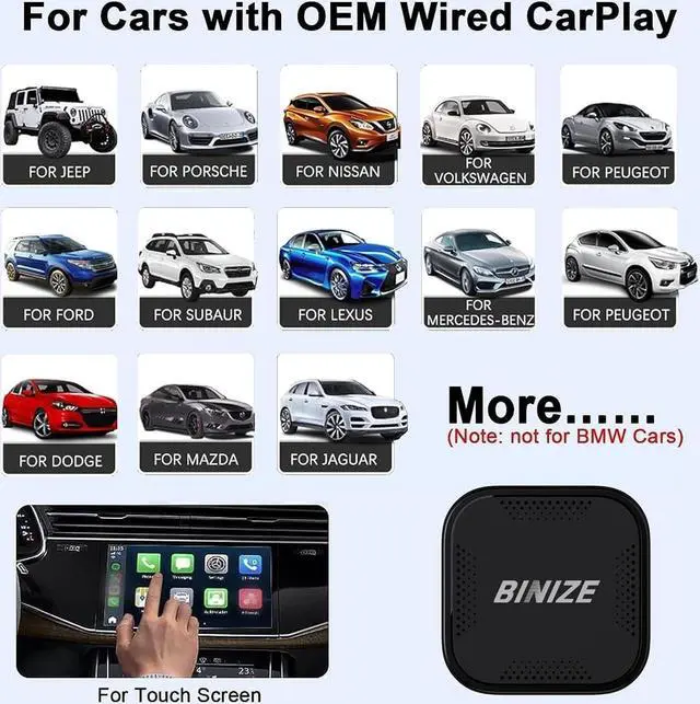 Alt view image 7 of 7 - Wireless CarPlay Android AUTO Multimedia Video Box 4G Cellular,4GB+64GB,8Core,Android 13 Built-in Navigation Support SIM&TF Card Bluetooth Support Car with OEM Wired CarPlay/Android Auto