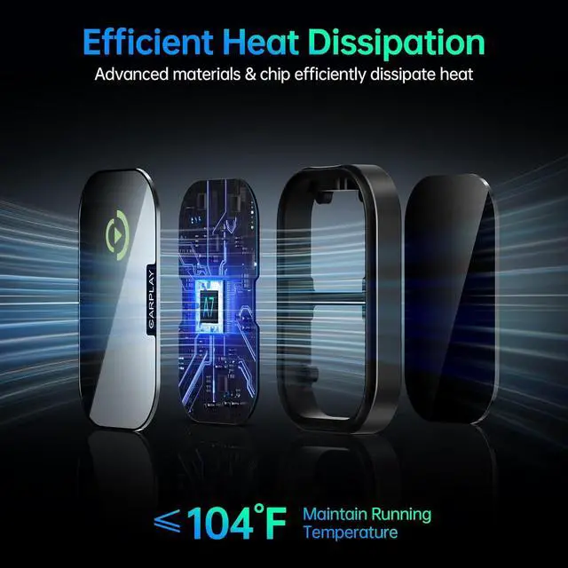 Alt view image 7 of 7 - Wireless CarPlay Adapter for  iPhone, Converts Factory Wired CarPlay to Wireless CarPlay 2024 Upgrade Plug & Play Auto Connect Fast Easy Use for Cars from 2017 & iPhone iOS Dark Black