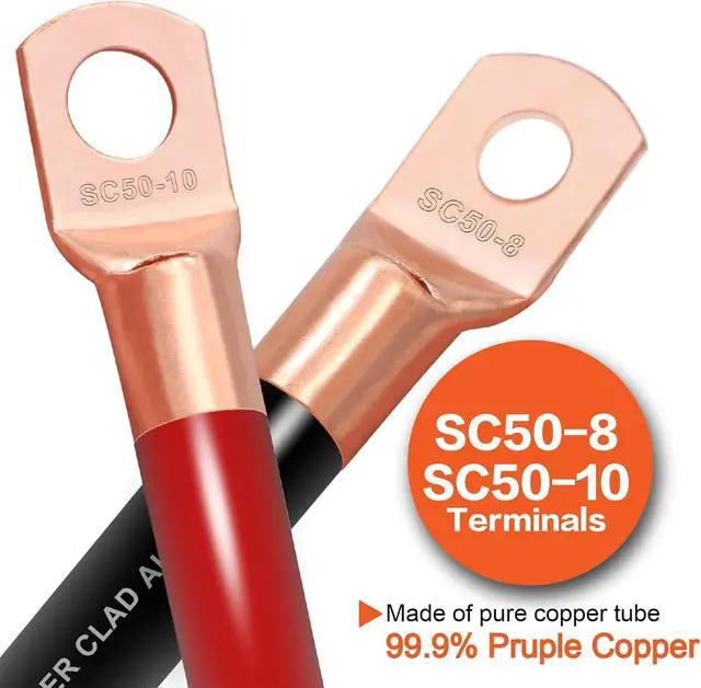Alt view image 3 of 7 - 1/0 Gauge Wire(20ft Each - Red/Black) Copper Clad Aluminum CCA with 250A ANL Fuse Holder,20pcs Lugs Terminal Connectors & 3:1 Heat Shrink Tube for Power/Auto,Amplifier,Ground Cable