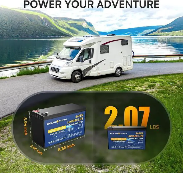 Alt view image 3 of 7 - 12V 7Ah Lithium LiFePO4 Battery (2 Pack), 5000+ Cycles Lithium Iron Phosphate Rechargeable Battery, Built-in 15A BMS, Perfect for Fish Finder, Small Solar, Camping, Lighting, Power Wheels