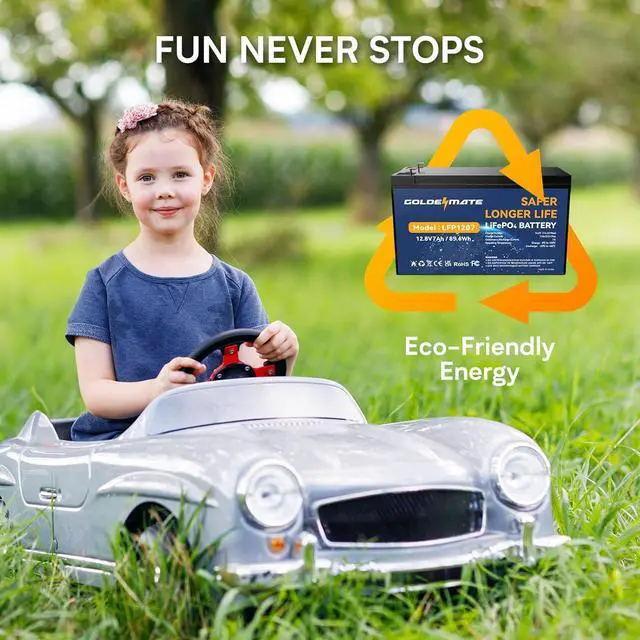 Alt view image 4 of 7 - 12V 7Ah Lithium LiFePO4 Battery (2 Pack), 5000+ Cycles Lithium Iron Phosphate Rechargeable Battery, Built-in 15A BMS, Perfect for Fish Finder, Small Solar, Camping, Lighting, Power Wheels