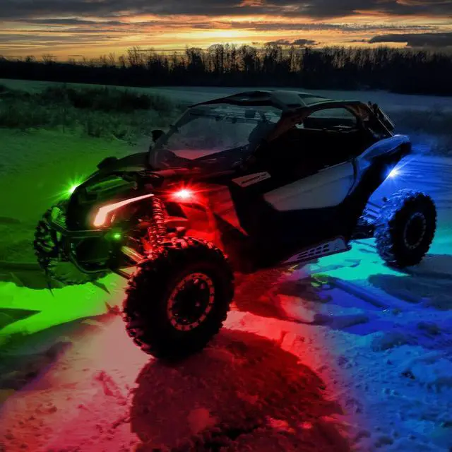 Alt view image 6 of 7 - RGB Rock Light Kits, OFFROADTOWN RGB LED Rock Lights with 6 pods Lights Neon Trail Rig Lights Underglow Universal, Perfect for Polaris Can-Am Yamaha Honda Tundra