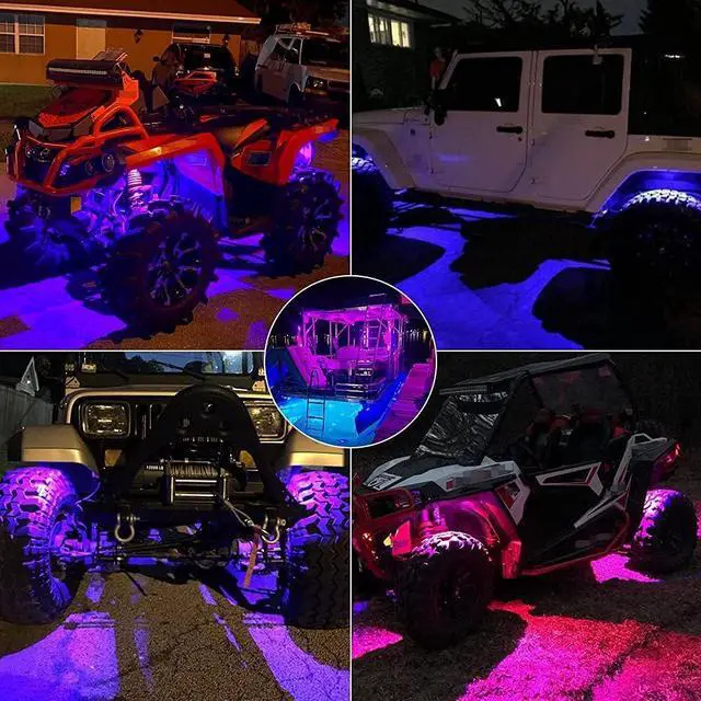 Alt view image 2 of 6 - 12 Pods High Power RGBW Rock Lights IP67 Waterproof Phone App Custom Colors Voice Mode Music Mode Neon Accent Wheel Well Lights for Off Road Truck SUV ATV UTV Boats
