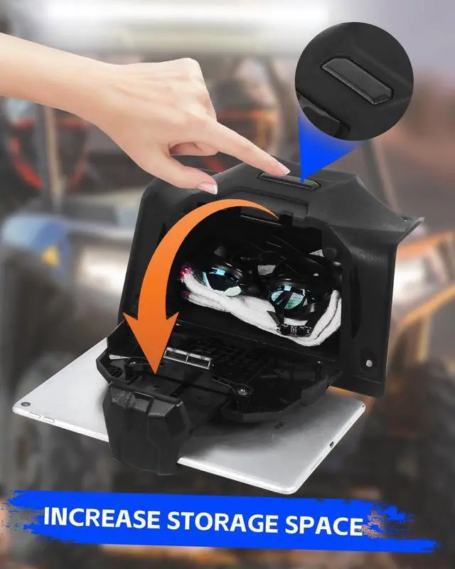 Alt view image 3 of 7 - RZR XP Tablet Holder, RZR XP Electric Device Mount for Ipad Phone GPS Navigation Compatible with 2019-2023 Polaris RZR XP 1000 RZR XP Turbo Accessories Device Holder Extra Storage Space