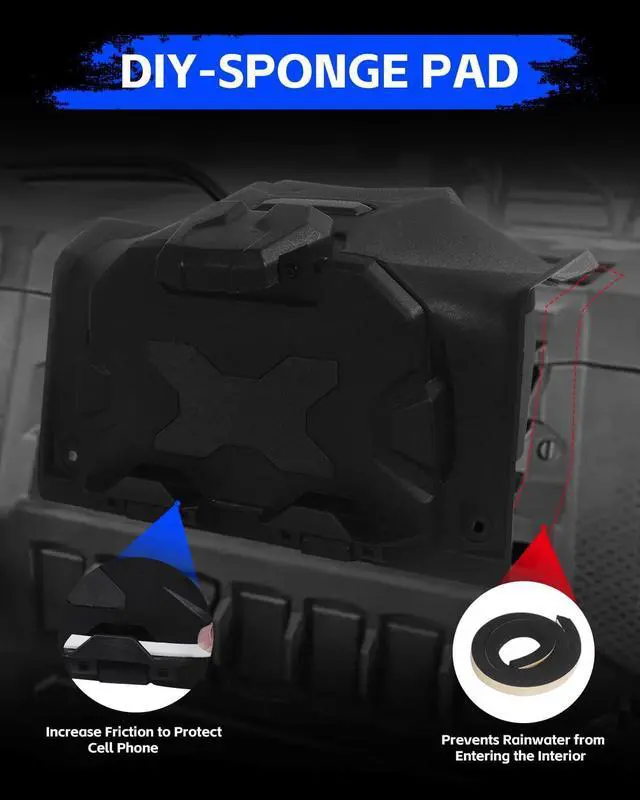 Alt view image 4 of 7 - RZR XP Tablet Holder, RZR XP Electric Device Mount for Ipad Phone GPS Navigation Compatible with 2019-2023 Polaris RZR XP 1000 RZR XP Turbo Accessories Device Holder Extra Storage Space