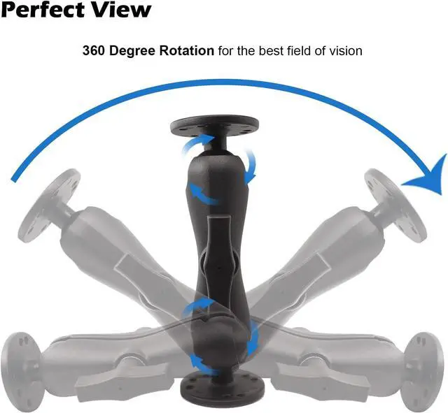 Alt view image 7 of 7 - Double Ball Mount with Two AMPS Round Plates, Tablet, Fish Finder Mount, Double Socket Arm with 1.5 inches / 38mm / C Size Ball, Compatible with RAM, Arkon, iBolt and More