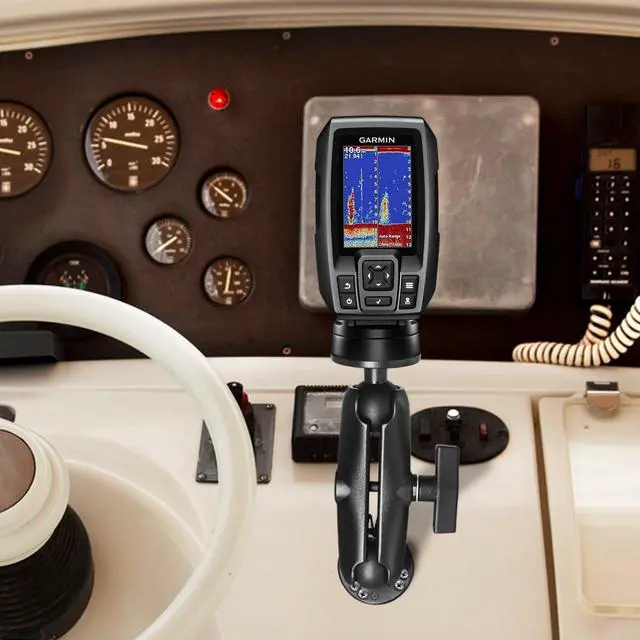 Alt view image 5 of 7 - Double Ball Mount with Two AMPS Round Plates, Tablet, Fish Finder Mount, Double Socket Arm with 1.5 inches / 38mm / C Size Ball, Compatible with RAM, Arkon, iBolt and More