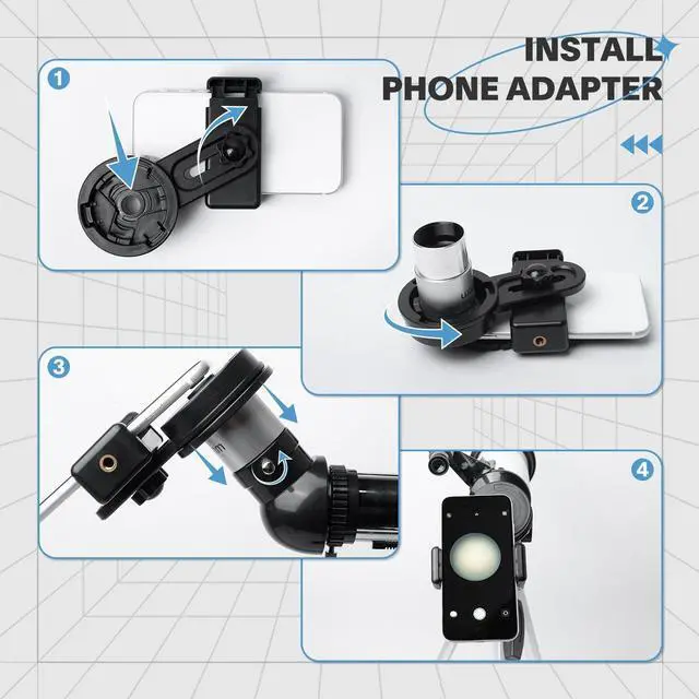 Alt view image 4 of 7 - 80mm Aperture 600mm Fully Multi-Coated High Transmission Coatings with AZ Mount Tripod Phone Adapter, Carrying Bag, Wireless Control.