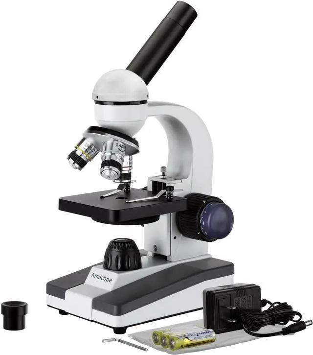 Main image of M150 Series Portable LED Monocular Student Compound Microscope - 40X-1000X Magnification - Microscope Kit Includes Dust Cover, 2 Clips & 2 Eyepieces
