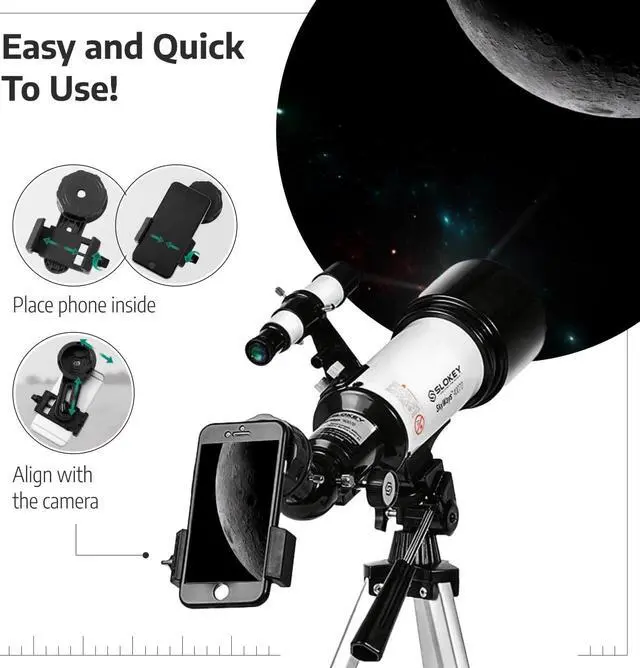 Alt view image 5 of 7 - 16x-120x Refractor Telescope - Easy to Use Astronomical Telescope for Adults and Kids - Ideal for Stargazing for Kids and Beginners - Perfect for Observing Planets and Stars