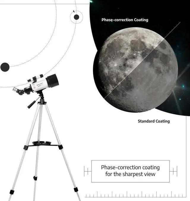 Alt view image 6 of 7 - 16x-120x Refractor Telescope - Easy to Use Astronomical Telescope for Adults and Kids - Ideal for Stargazing for Kids and Beginners - Perfect for Observing Planets and Stars