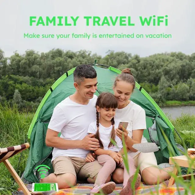 Alt view image 5 of 7 - G4 Pro 4G LTE Mobile Hotspot Device with 5" Touch Screen, Portable WiFi Hotspot for Travel, No SIM Card Needed, 10 Connected Devices, Global 1GB Data, Pocket WiFi Travel Router(G4 Pro Black)