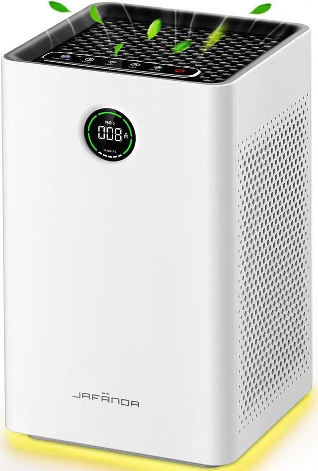 Main image of Jafända Air Purifiers for Home Large Room Up To 1190ft², True HEPA 13 Filter, Activated Carbon Remove 99.97% Dust Smoke Odor Pollen Pets Hair Dander Allergies, Quiet Sleep Mode 23dB, Night Light