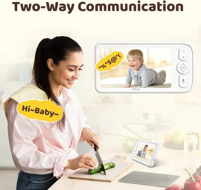 Alt view image 5 of 7 - Peekababy Baby Camera Monitor Video - Baby Monitor with Camera and Audio, 5" Display, 2-Way Talk, 4 in 1 Bracket Meets The Needs in All Scenarios, Smart Phone App, Cry Detection