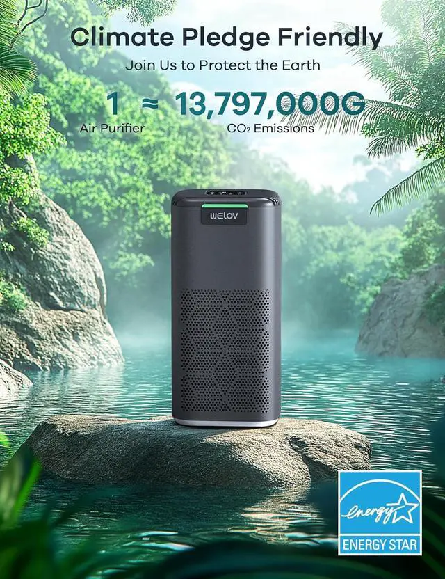 Alt view image 2 of 7 - World's 1st Matter Smart Air Purifier, Air Purifiers for Home Covers 1570 Ft², 99.997% Filtration Efficiency of Particles 0.1-0.3 m, H13 True HEPA PM2.5 Monitor, Sleep Mode, Dimmable Lighting