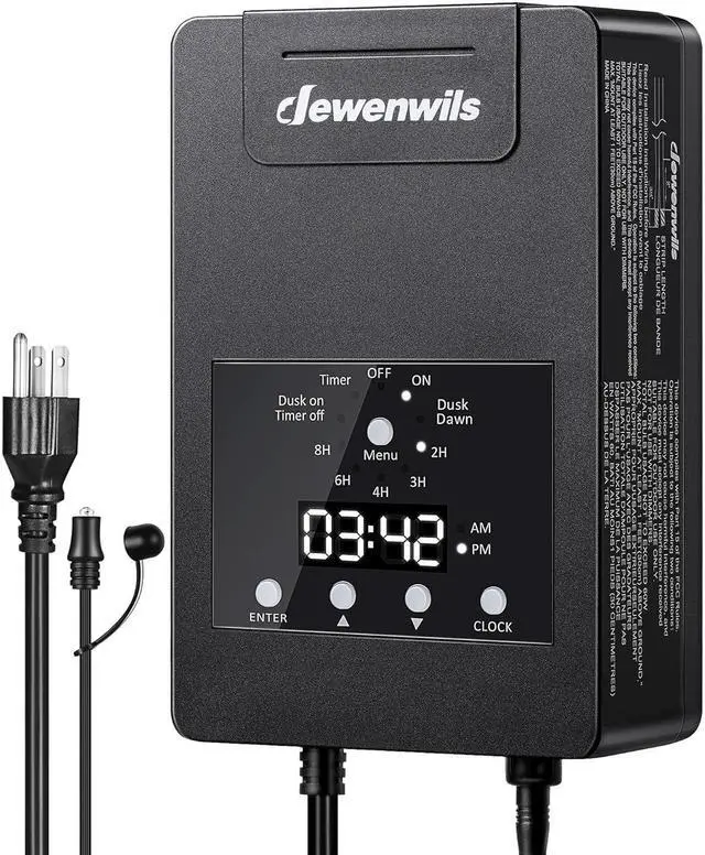 Main image of 120W Low Voltage Transformer with Photocell Sensor & Timer, 120V AC to 12V DC, Weatherproof Landscape Lighting Transformer for Spotlights, Garden Lights, Steplight, Billboard