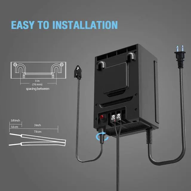 Alt view image 4 of 7 - Low Voltage Transformer 120W Outdoor Lighting Transformer for Landscape Lights with Photo Eye Sensor and Timer 120V AC to 12V AC 9920-9120-01