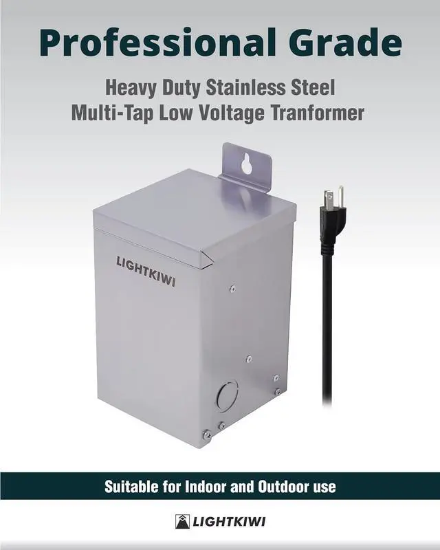 Alt view image 2 of 7 - U2184 75W Outdoor Low Voltage Landscape Lighting Transformer 120V AC to (12V-15V AC) Multi-Tap - Weatherproof for Pathway Lights, Spotlight and Pool/Spa Lightings - ETL Listed