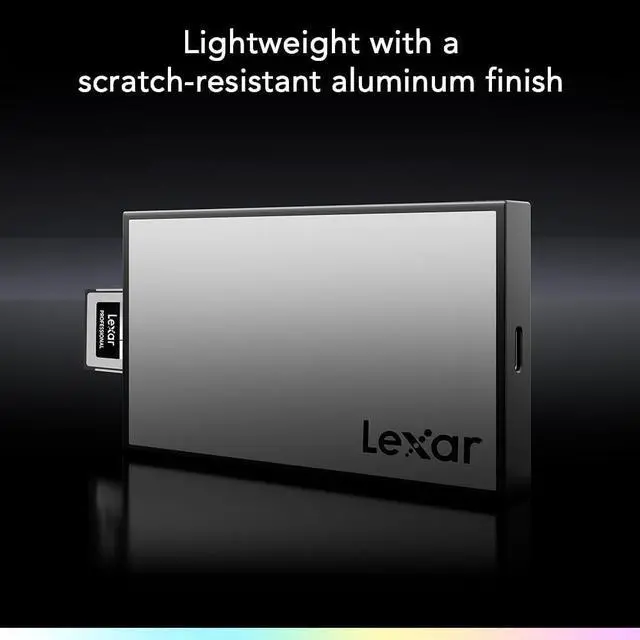 Alt view image 3 of 5 - Professional Workflow CFexpress 4.0 Type B Card Reader, Pairs with Lexar Professional Workflow, USB-C to USB-A Adapter, Compatible with PC, Laptop, Tablet, Smartphone (LPWF740N-6ANGL)