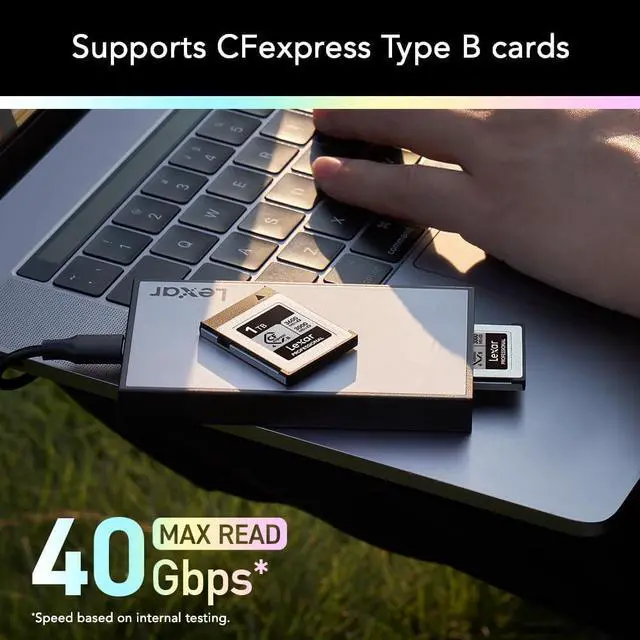 Alt view image 2 of 5 - Professional Workflow CFexpress 4.0 Type B Card Reader, Pairs with Lexar Professional Workflow, USB-C to USB-A Adapter, Compatible with PC, Laptop, Tablet, Smartphone (LPWF740N-6ANGL)