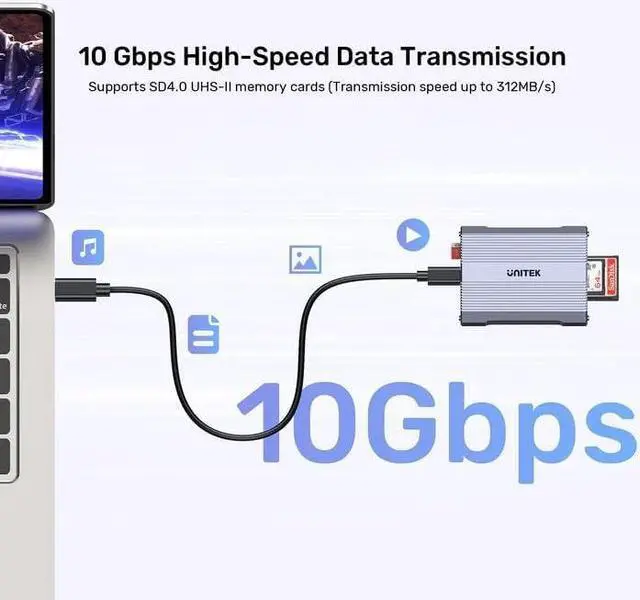 Alt view image 2 of 7 - 4 in 1 CFexpress Type B Card Reader - SD4.0 UHS-II & Micro SD Card Reader with USB-A Hub 10Gbps USB 3.2 Gen 2 CFexpress Adapter for CFexpress Type B/SD UHS-II/Micro SD 3.0/SDHC/SDXC/SDUC