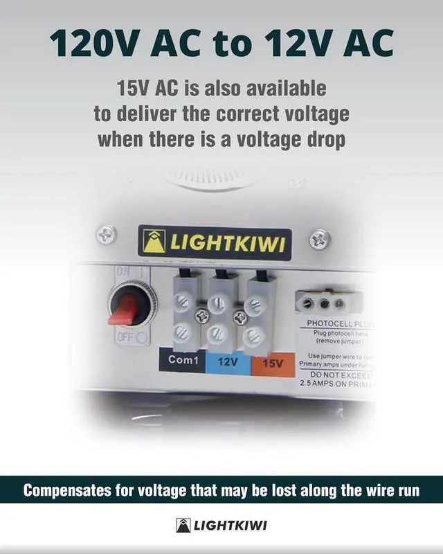 Alt view image 3 of 7 - U2184 75W Outdoor Low Voltage Landscape Lighting Transformer 120V AC to (12V-15V AC) Multi-Tap - Weatherproof for Pathway Lights, Spotlight and Pool/Spa Lightings - ETL Listed