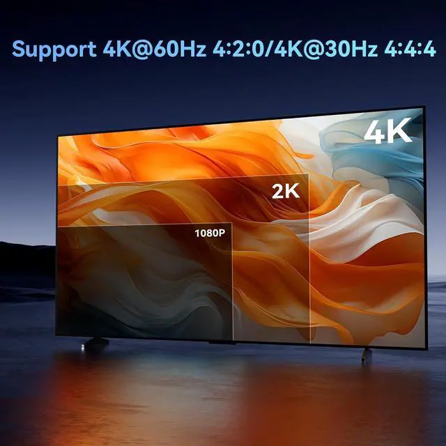 Alt view image 3 of 7 - HDMI Splitter 1 in 8 Out, 8 Port HDMI Splitter Support 4K@60Hz 4:4:4 8-bit Duplicate/Mirror, HDMI 2.0, 18 Gbps, EDID, HDCP, 3D Video Play