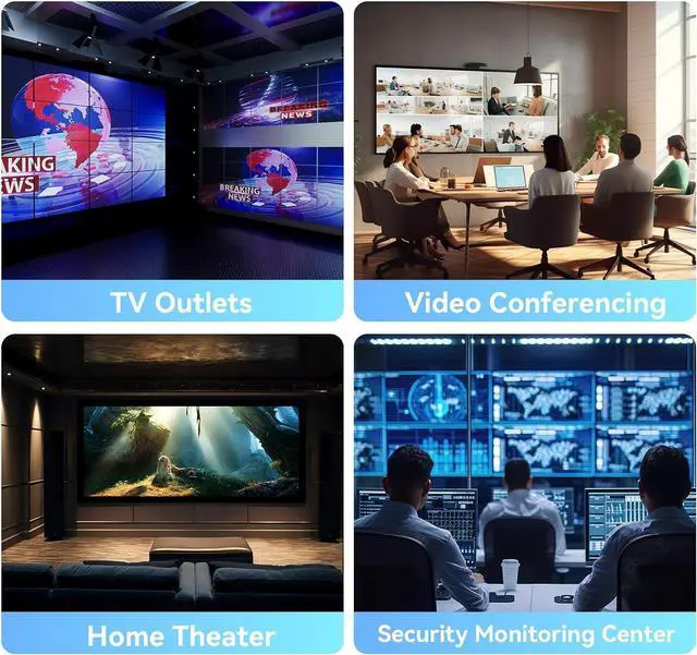 Alt view image 7 of 7 - HDMI Splitter 1 in 8 Out, 8 Port HDMI Splitter Support 4K@60Hz 4:4:4 8-bit Duplicate/Mirror, HDMI 2.0, 18 Gbps, EDID, HDCP, 3D Video Play