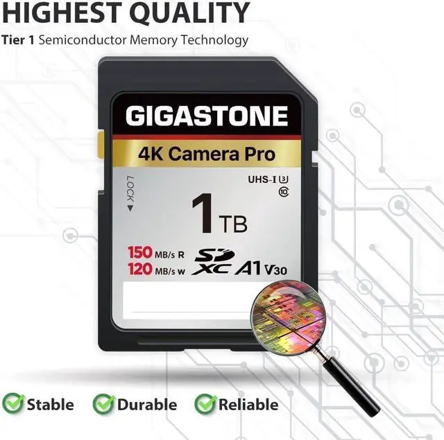 Alt view image 6 of 6 - 1TB SD Card with USB Type C Card Reader, 4K Camera Pro, A1 V30 U3 SDXC Memory Card Compatible with  Nikon  Panasonic Digital Camera, with 1 Mini case